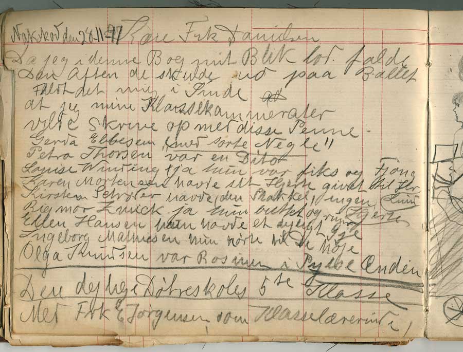 Astrid Danielsens notesbog -  elevhilsen