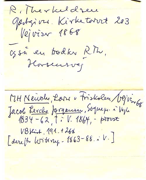 Otto Asmus Thomsens noter til Petrine Nielsens skudsm&aring;lsbog