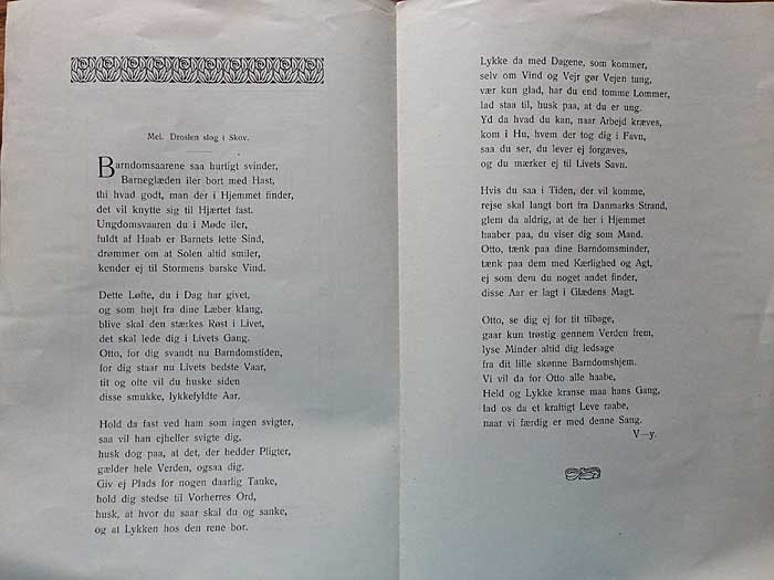 Otto konfirmation 8.10.1922: Sang