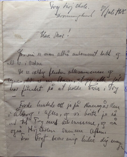 Brev fra Try H&oslash;jskole 1925