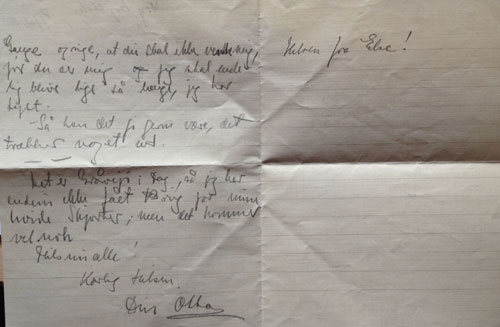 Brev fra Try H&oslash;jskole 1925