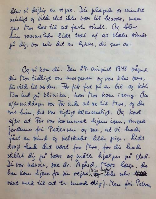 Side med oplysninger om f&oslash;rste barns f&oslash;dsel