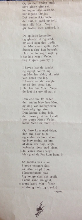 Sang til Caroline Asmus Thomsens 70 &aring;rs dag 1949