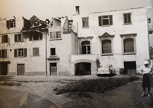 Murg 1964: ruinen af Gasthaus Schiffli: