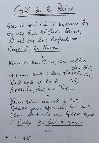Digte 1965: Caf&eacute; de la Reine