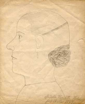 Mathilde Henriette, tegnet af sin halv&oslash;ster Wilhelmine