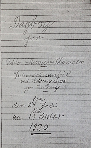 Side fra Ottos dagbog i 1920